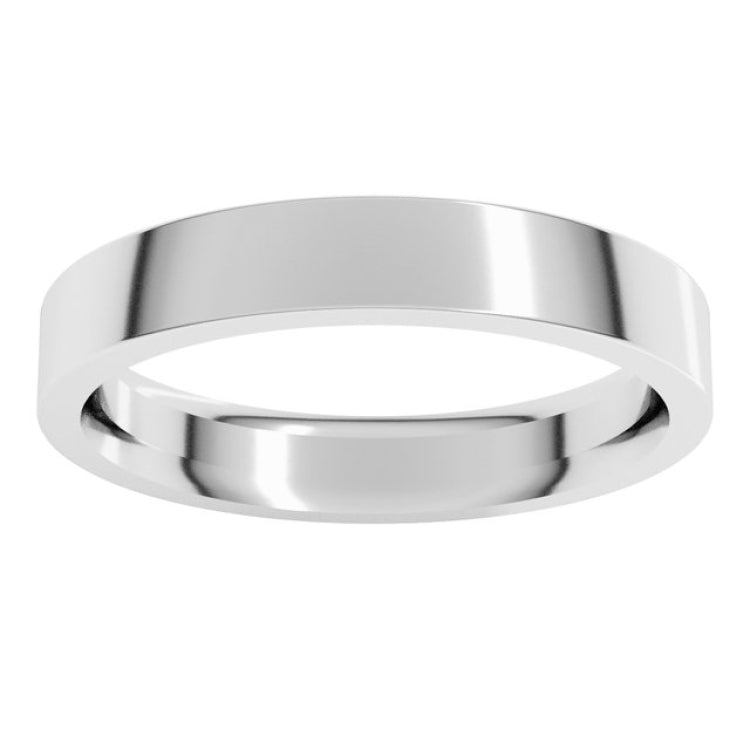 10K White Gold 3.5 mm Comfort-Fit Flat Band Size 9
