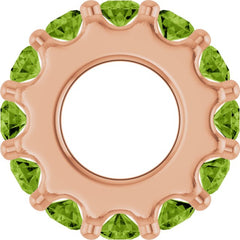 14K Rose Gold Natural Peridot Spacer Charm/Pendant