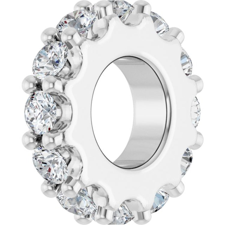 14K White Gold 1/3 CTW Natural Diamond Spacer Charm/Pendant