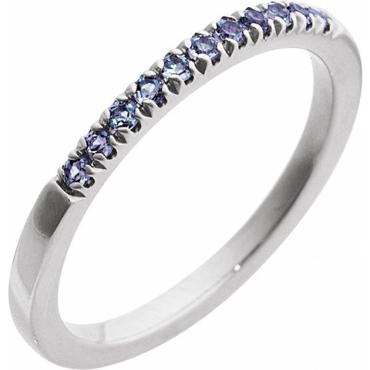 Sterling Silver Lab-Grown Alexandrite Stackable Ring