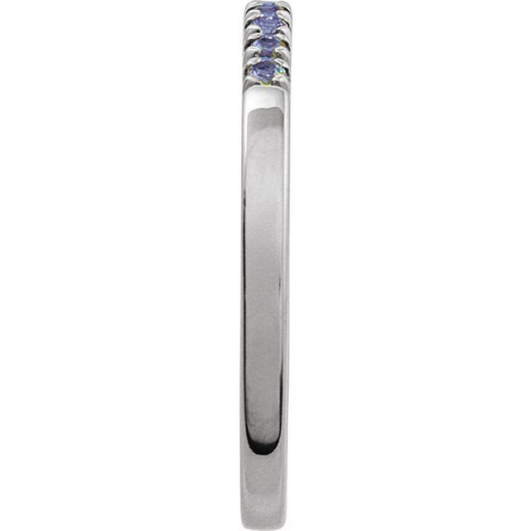 14K White Gold Lab-Grown Alexandrite Stackable Ring