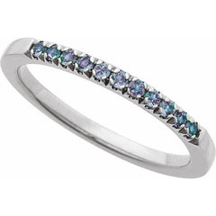 14K White Gold Lab-Grown Alexandrite Stackable Ring