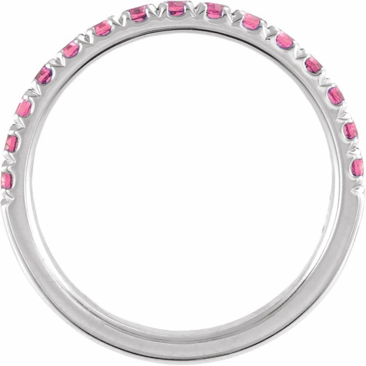 Sterling Silver Natural Pink Tourmaline Stackable Ring