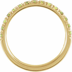 14K Yellow Gold Natural Peridot Stackable Ring