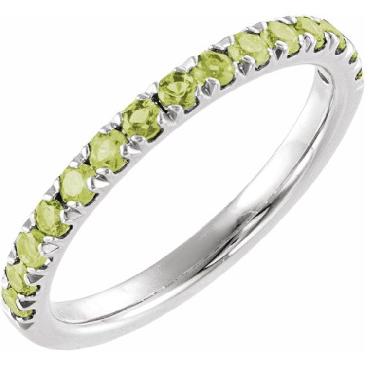 Sterling Silver Natural Peridot Stackable Ring