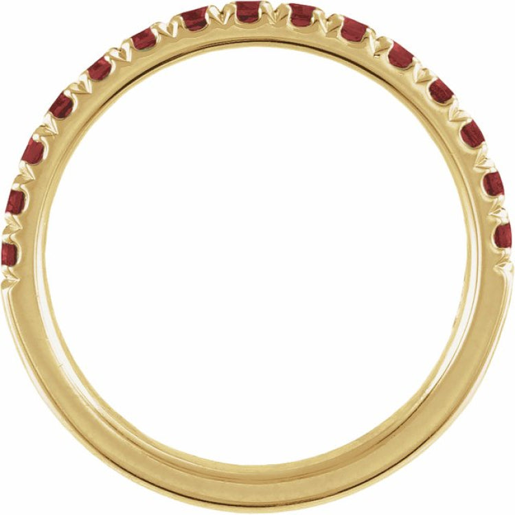 14K Yellow Gold Natural Mozambique Garnet Stackable Ring