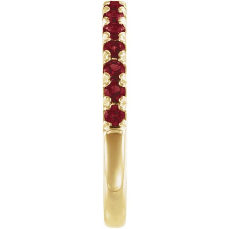 14K Yellow Gold Natural Mozambique Garnet Stackable Ring