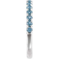 Sterling Silver Natural Aquamarine Stackable Ring