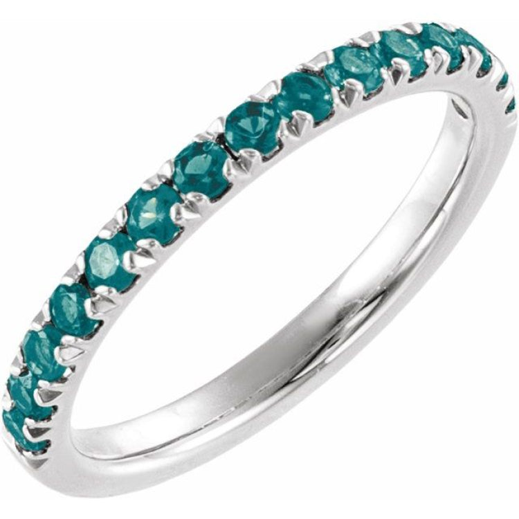 14K White Gold Natural Alexandrite Stackable Ring
