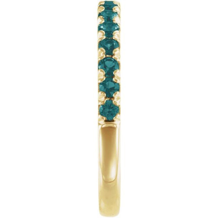 14K Yellow Gold Lab-Grown Alexandrite Stackable Ring
