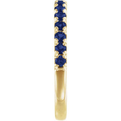 14K Yellow Gold Lab-Grown Blue Sapphire Stackable Ring