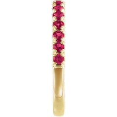14K Yellow Gold Lab-Grown Ruby Stackable Ring