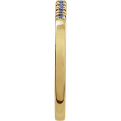 14K Yellow Gold Lab-Grown Alexandrite Stackable Ring