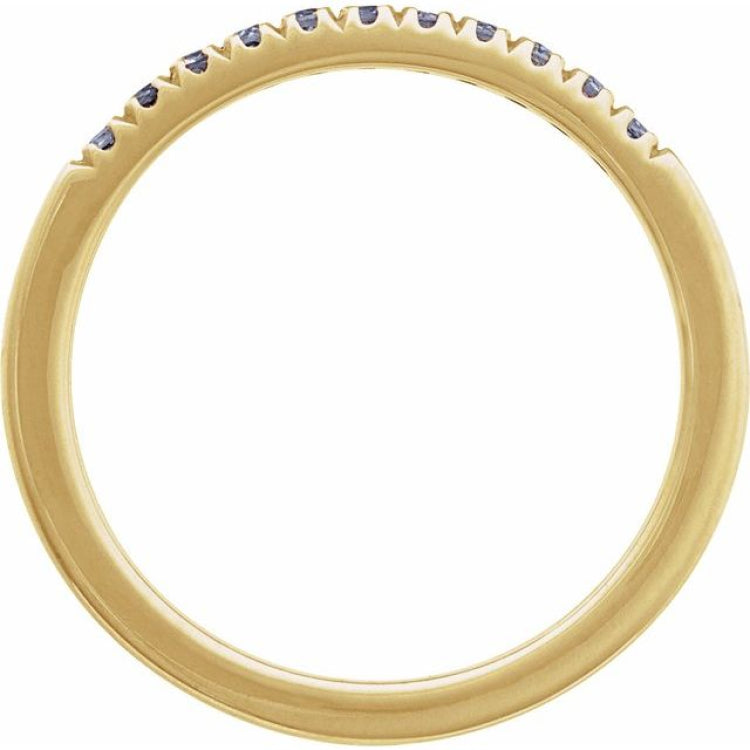 10K Yellow Gold Lab-Grown Alexandrite Stackable Ring