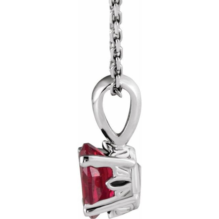 Sterling Silver Natural Mozambique Garnet 16-18" Necklace