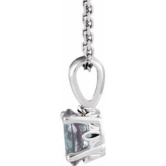 Sterling Silver Lab-Grown Alexandrite 16-18" Necklace