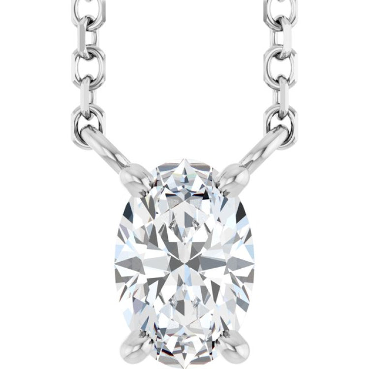 14K White Gold 3/8 CT Lab-Grown Diamond 18" Necklace