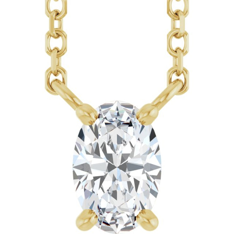 14K Yellow Gold 3/8 CT Lab-Grown Diamond 18" Necklace