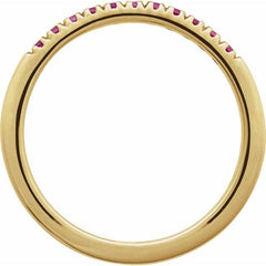 14K Yellow Gold Vermeil Lab-Grown Ruby Stackable Ring