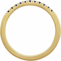14K Yellow Gold Vermeil Lab-Grown Blue Sapphire Stackable Ring