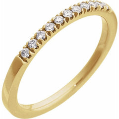 14K Yellow Gold Vermeil 1/6 CTW Lab-Grown Diamond Stackable Ring