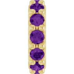 18K Yellow Gold-Plated Sterling Silver Natural Amethyst Spacer Charm/Pendant
