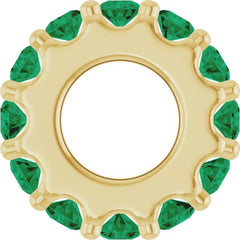 18K Yellow Gold-Plated Sterling Silver Lab-Grown Emerald Spacer Charm/Pendant