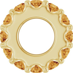 18K Yellow Gold-Plated Sterling Silver Natural Citrine Spacer Charm/Pendant