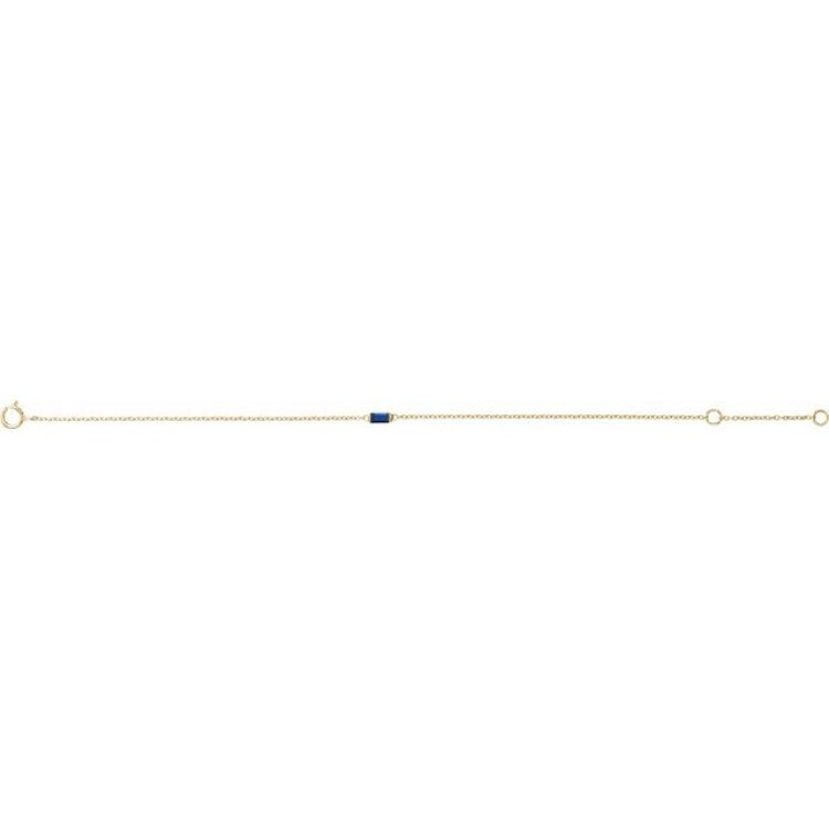 14K Yellow Gold Lab-Grown Blue Sapphire 6 1/2-7 1/2" Bracelet