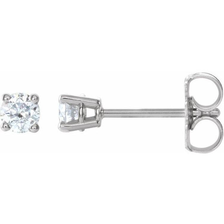 Sterling Silver 1/8 CTW Lab-Grown White Diamond Earrings