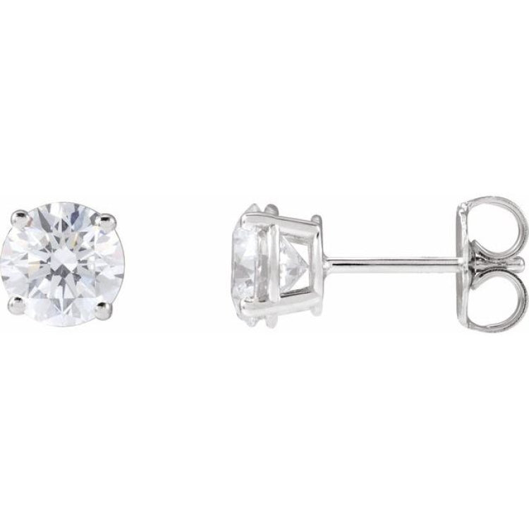 Sterling Silver 2 1/2 CTW Lab-Grown White Diamond Earrings