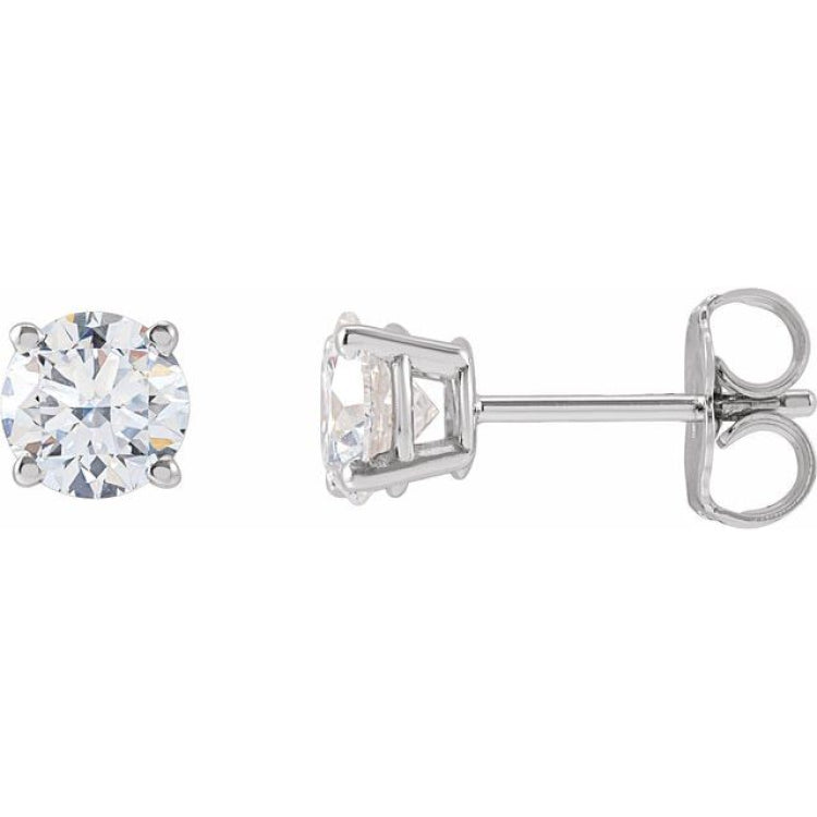 Sterling Silver 1 CTW Lab-Grown White Diamond Earrings