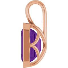 14K Rose Gold Natural Amethyst Pendant