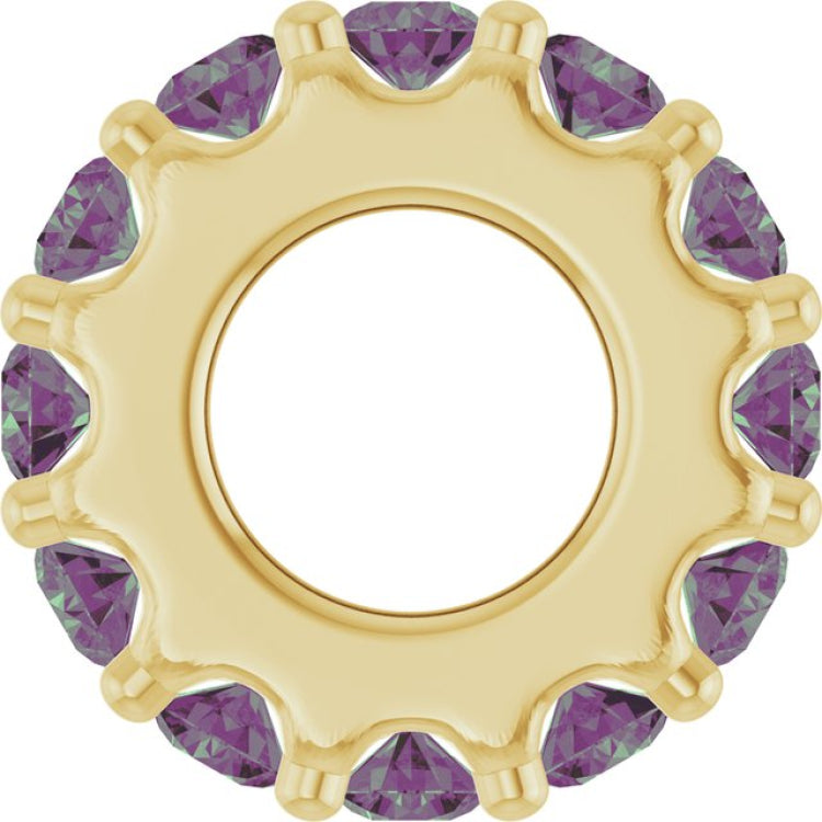 18K Yellow Gold-Plated Sterling Silver Lab-Grown Alexandrite Spacer Charm/Pendant