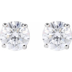 Sterling Silver 2 CTW Lab-Grown White Diamond Earrings