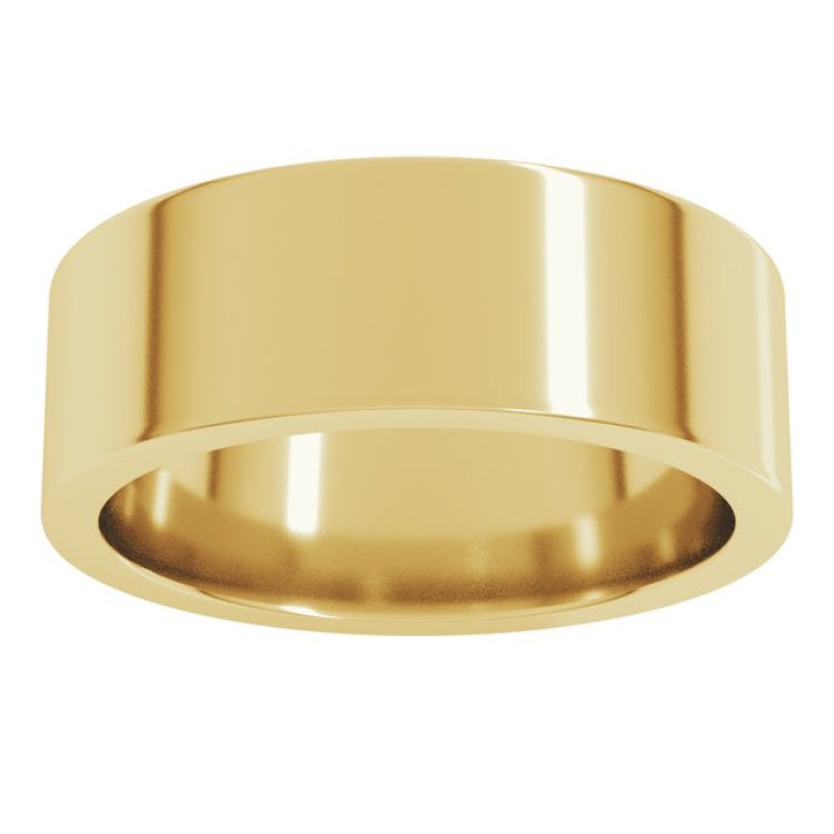 10K Yellow Gold 7 mm Comfort-Fit Flat Band Size 8.5