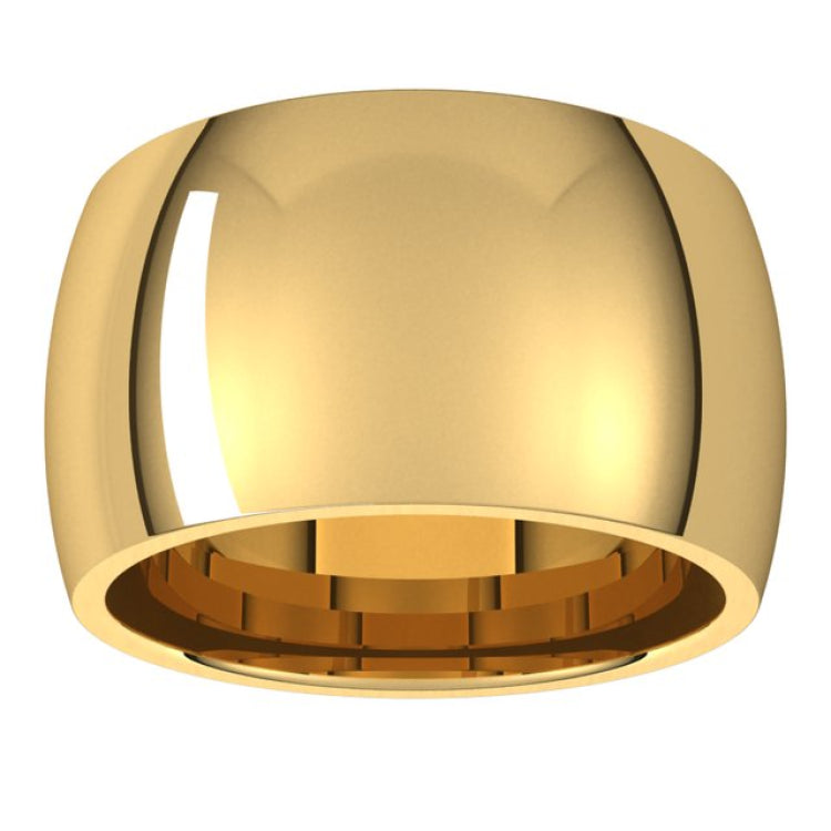 10K Yellow Gold 12 mm Comfort-Fit Half Round Band Size 13.5
