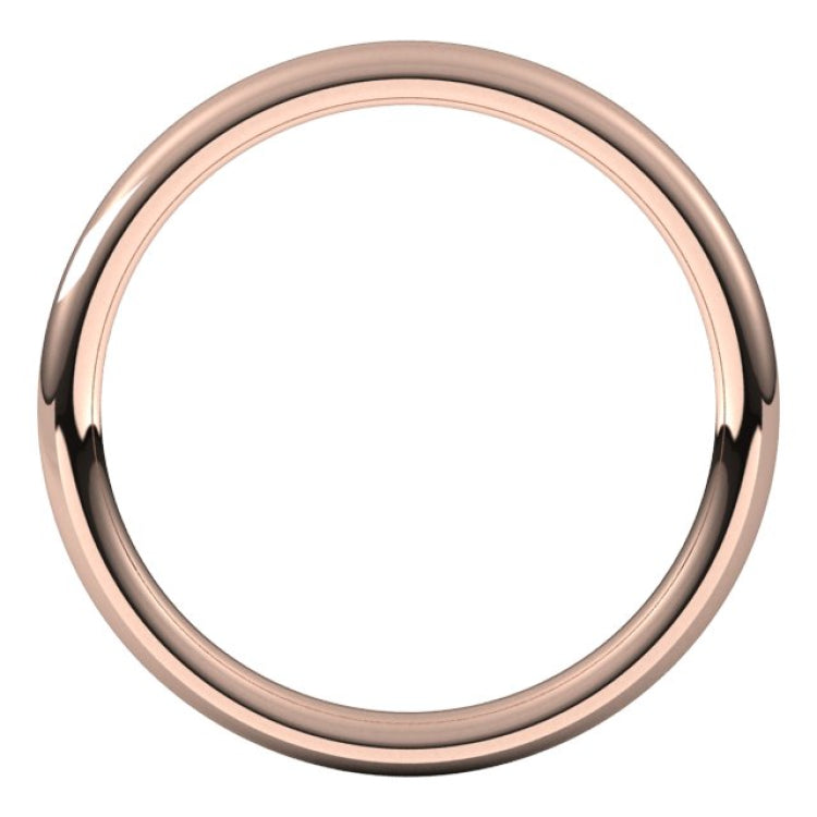 14K Rose Gold 2 mm Comfort-Fit European-Style Band Size 13