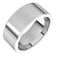 14K White Gold 8 mm Comfort-Fit Flat Band Size 10