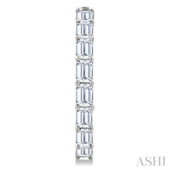 1 7/8 Ctw North-South Emerald Cut Diamond Fashion Hoop Earrings in 14K White Gold