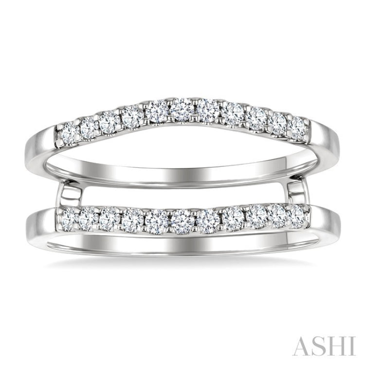1/3 Ctw Round Cut Diamond Insert Ring in 14K White Gold