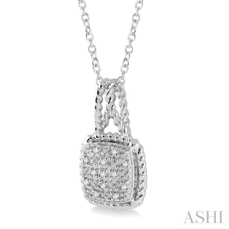1/20 Ctw Round Cut Diamond Pendant in Sterling Silver with Chain