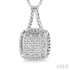 1/20 Ctw Round Cut Diamond Pendant in Sterling Silver with Chain