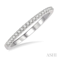 1/10 Ctw Round Cut Diamond Wedding Band in 14K White Gold