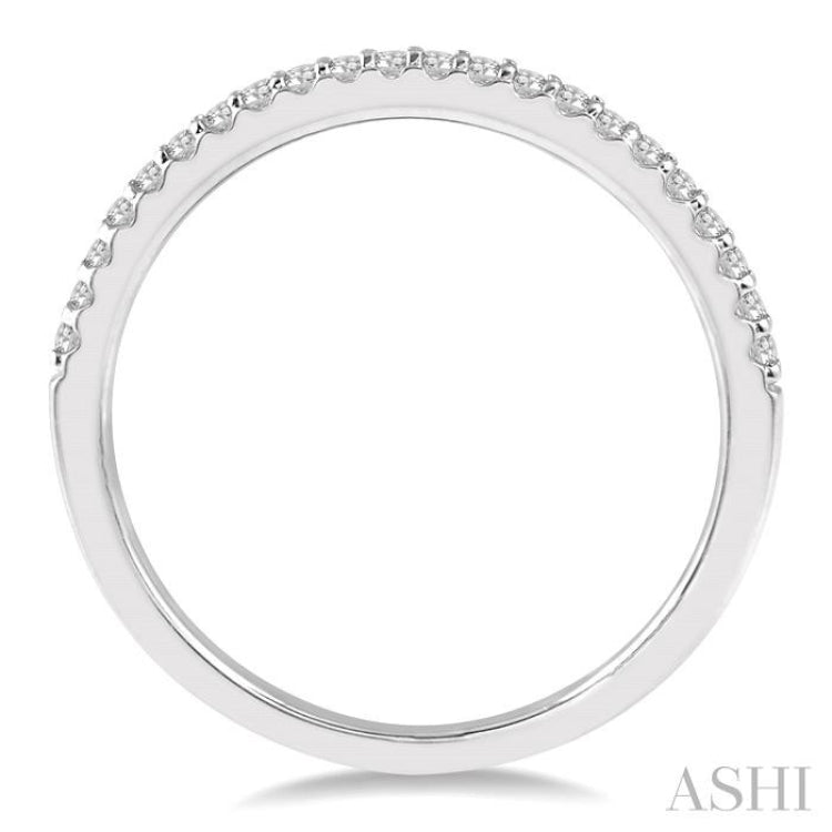 1/10 Ctw Round Cut Diamond Wedding Band in 14K White Gold