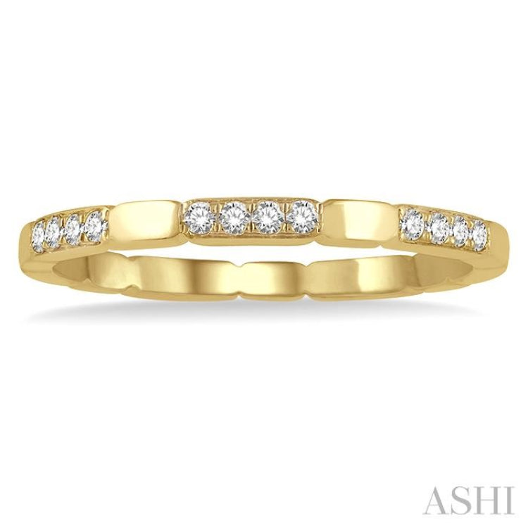 1/10 Ctw Round Cut Diamond Block Stackable Band in 14K Yellow Gold