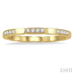 1/10 Ctw Round Cut Diamond Block Stackable Band in 14K Yellow Gold