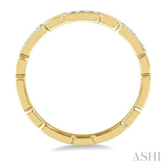 1/10 Ctw Round Cut Diamond Block Stackable Band in 14K Yellow Gold