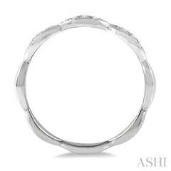 1/10 Ctw Marquise Lattice Round Cut Diamond Stackable Band in 14K White Gold