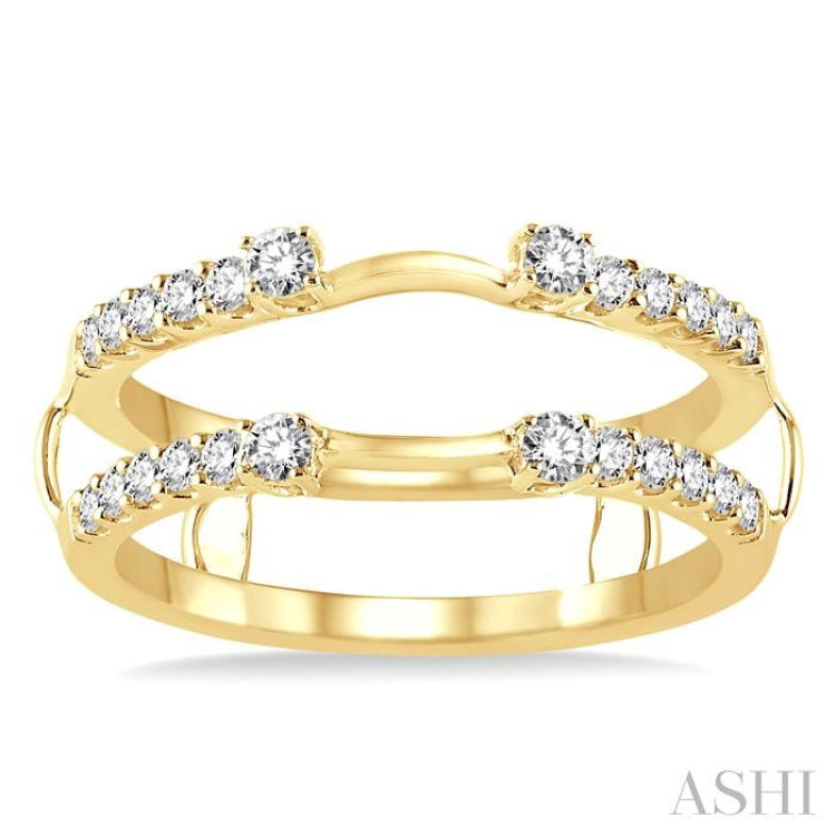 3/8 Ctw Round Cut Diamond Insert Ring in 14K Yellow Gold